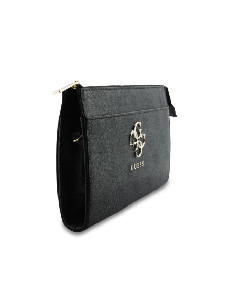 Bolso de mano GUESS con logotipo 4G, muñequera y correa larga ajustable (Negra)