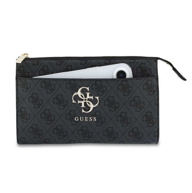 GUESS Handbag with 4G Logo, Wrist Strap and Adjustable Long Strap (Black)