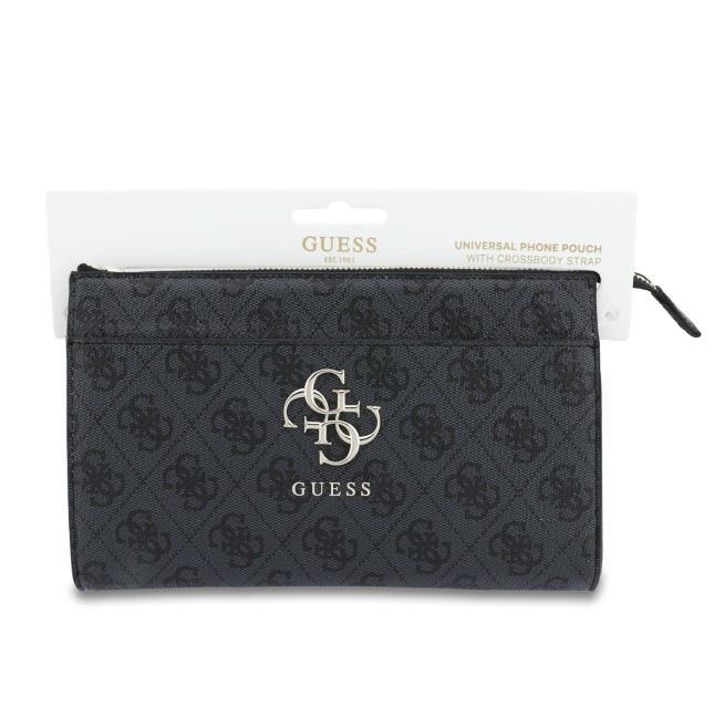 Bolso de mano GUESS con logotipo 4G, muñequera y correa larga ajustable (Negra)