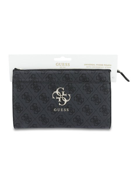 Bolso de mano GUESS con logotipo 4G, muñequera y correa larga ajustable (Negra)