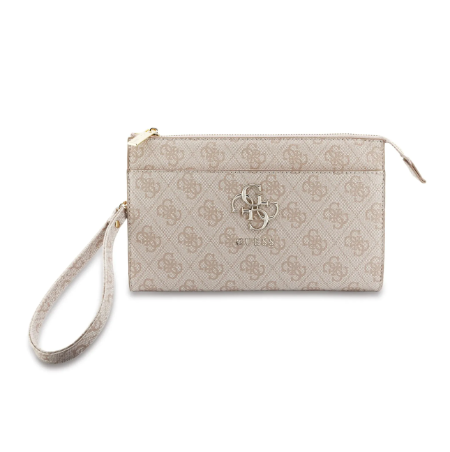GUESS Handbag with 4G Logo, Wrist Strap and Adjustable Long Strap (Pink)