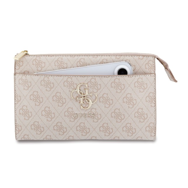 Bolso de mano GUESS con logotipo 4G, muñequera y correa larga ajustable (Rosa)