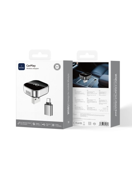 CarPlay Salida USB con Adaptador Tipo-C Compatible con Apple y Android