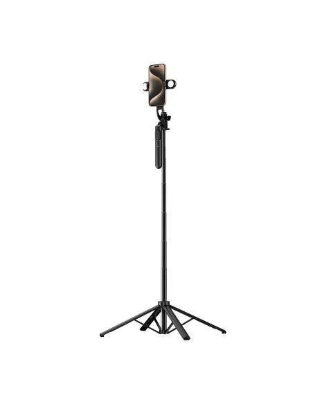 Selfie Stick with Tripod for Live Streaming with Lights Black
