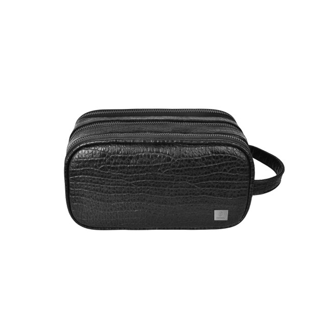 Salem Lux Travel Pouch Crocodile Pattern Black