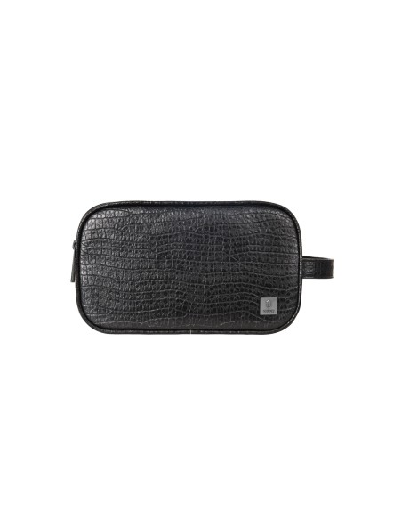 Salem Lux Travel Pouch Crocodile Pattern Black