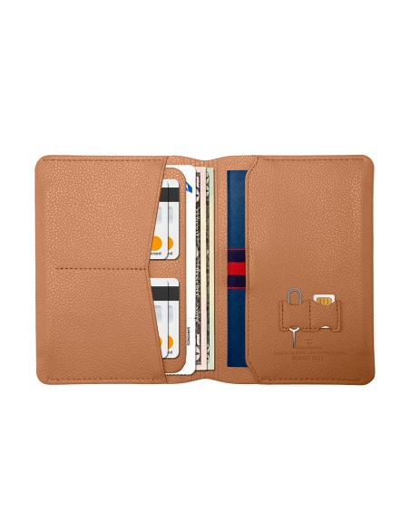 Portapasaporte Ambassador de color camel