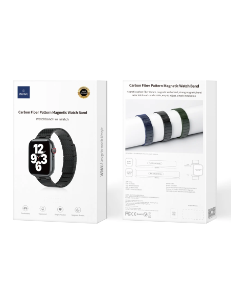 38/40/41mm Correa Negro Carbono iWatch
