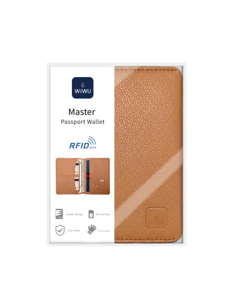 Portapasaporte con tarjetero Master (Camel)