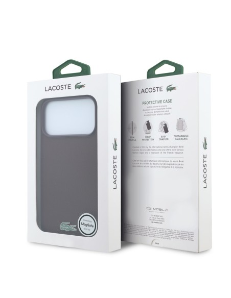 Funda Lacoste para iPhone 18 Pro Max/17 Pro Max con Magsafe Petit Piqué (Burdeos)