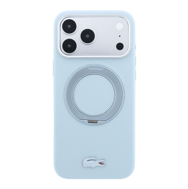 Funda Lacoste para iPhone 18 Pro/17 Pro con soporte Magsafe Petit Pique (Azul claro)