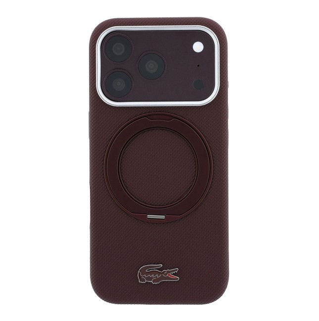 Funda Lacoste para iPhone 18 Pro/17 Pro con soporte Magsafe Petit Pique (Burdeos)