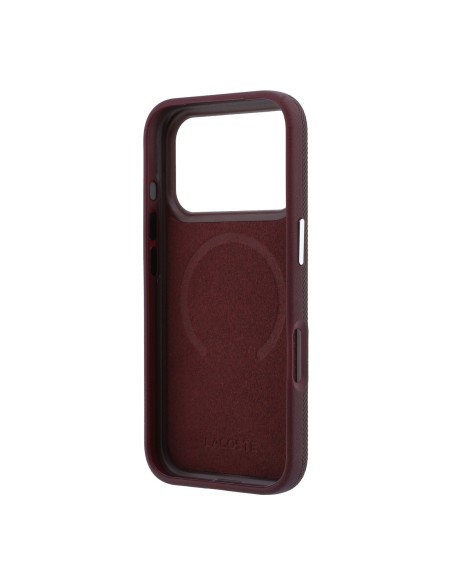 Funda Lacoste para iPhone 18 Pro/17 Pro con soporte Magsafe Petit Pique (Burdeos)