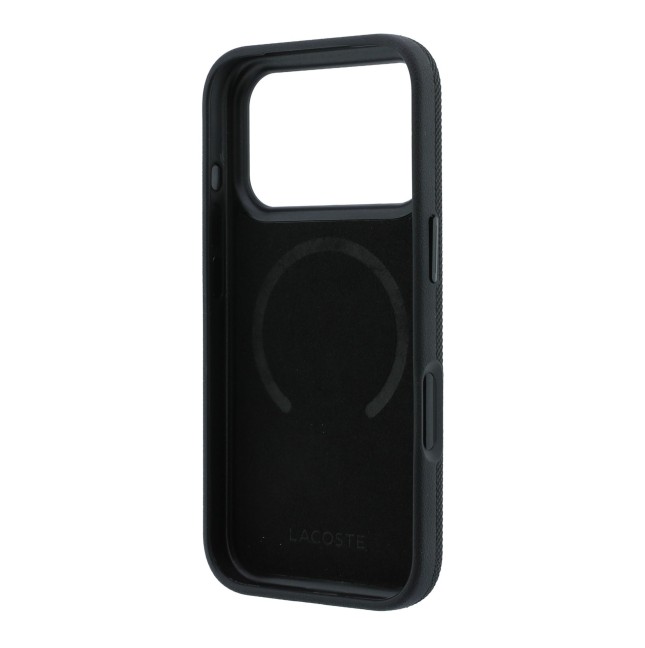 Lacoste case for iPhone 18 Pro/17 Pro with Magsafe stand Petit Pique (Black)