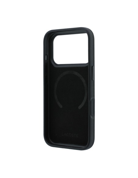 Funda Lacoste para iPhone 18 Pro/17 Pro con soporte Magsafe Petit Pique (Negro)