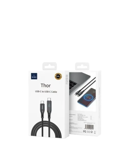 100 W USB-C to USB-C Cable with Charging Display Thor (120 cm)