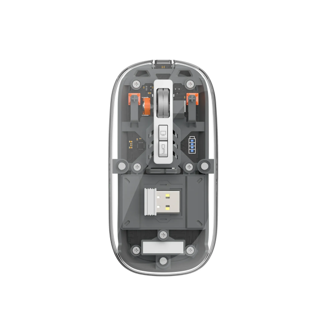 Wireless Mouse Magnetic Crystal Dual Bluetooth + 2.4G 3 Modes WM105 Gray