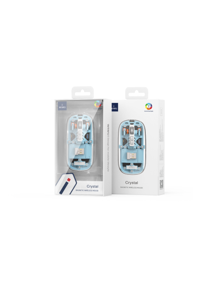Ratón Magnético Crystal Dual Bluetooth, Azul
