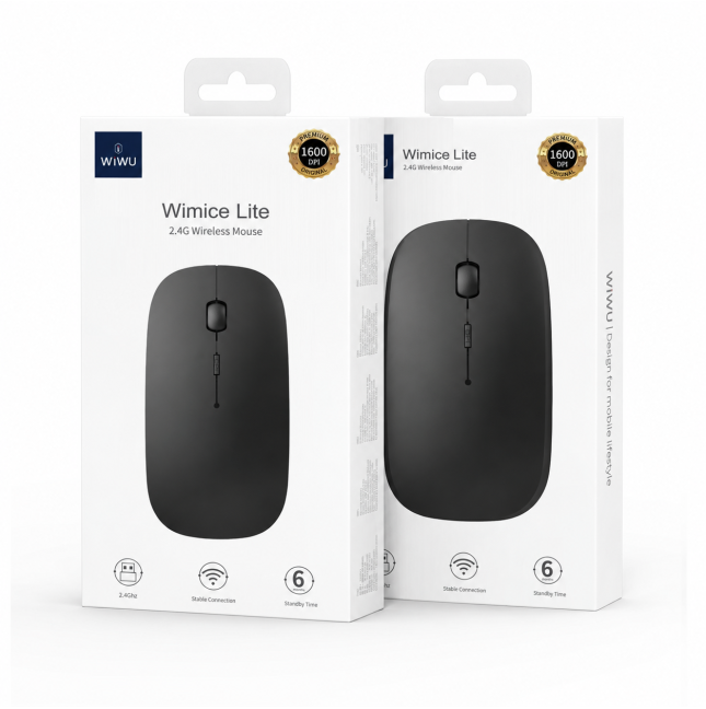 Ratón Inalámbrico de Oficina 2.4G Negro