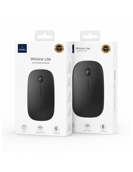 Ratón Inalámbrico de Oficina 2.4G Negro