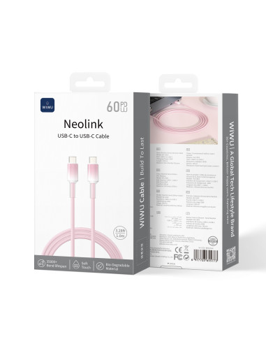 Neolink Cable C-C de Silicona 60W 100CM Rosa