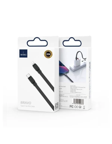 Cable USB-C a Lightning 20 W Bravo Negro (1 m)