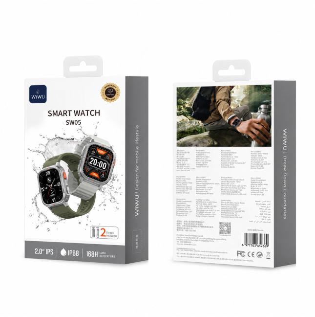 Smart Watch SW05 Titanium+Khaki Green