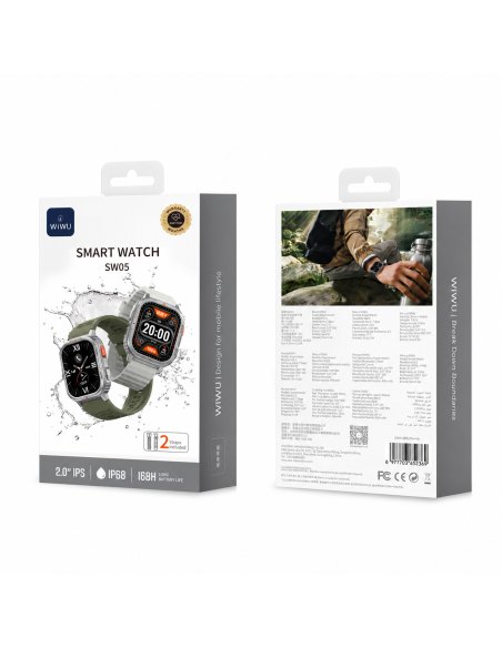 Smart Watch SW05 Titanium+Khaki Green