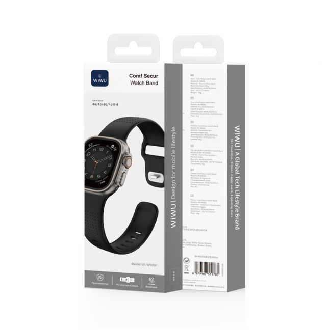 Correa Watch 44/45/46/49mm Comf Secur (Negro)
