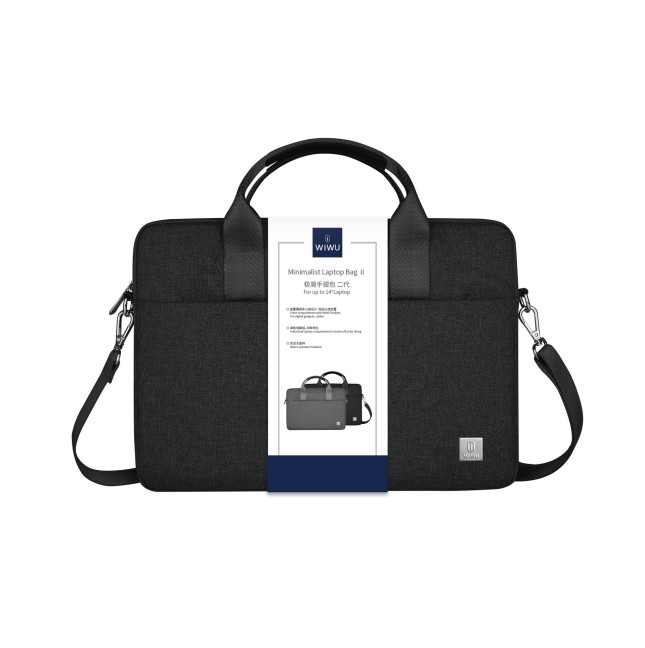 Maletín minimalista negro para portátil Pro II de 14"