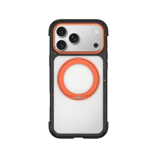 Funda iPhone 18/17 Pro Soporte MagSafe AreoArmor Negro/Naranja | WiWU