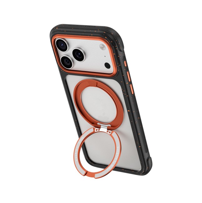 Funda iPhone 18/17 Pro Soporte MagSafe AreoArmor Negro/Naranja | WiWU