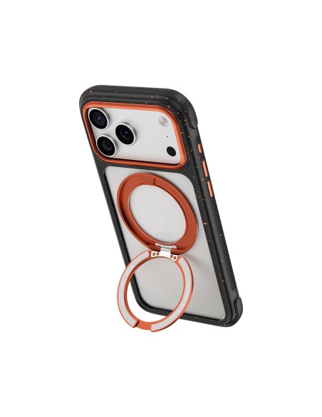 Funda iPhone 18/17 Pro Soporte MagSafe AreoArmor Negro/Naranja | WiWU