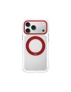 Funda iPhone 18/17 Pro Max Soporte MagSafe AreoArmor Blanco/Rojo | WiWU 2