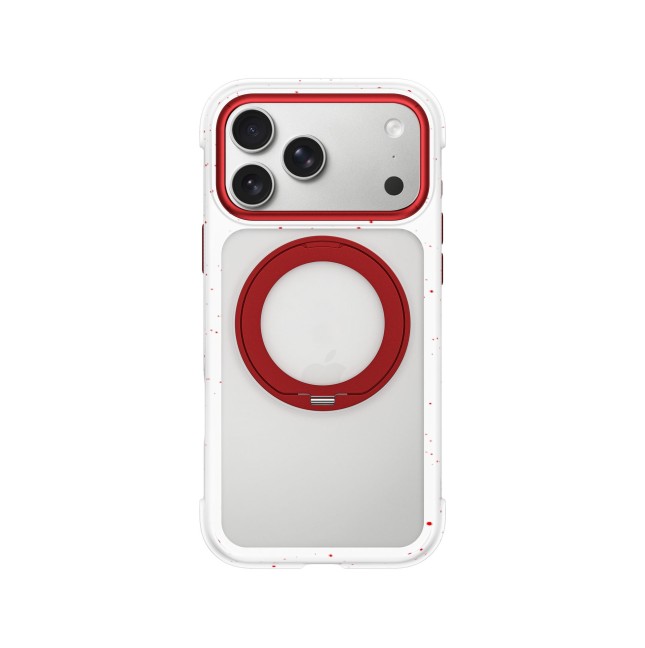 Funda iPhone 18/17 Pro Max Soporte MagSafe AreoArmor Blanco/Rojo | WiWU