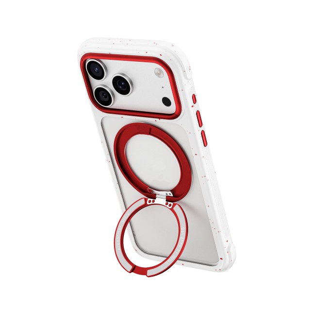 Funda iPhone 18/17 Pro Max Soporte MagSafe AreoArmor Blanco/Rojo | WiWU