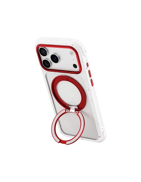 Funda iPhone 18/17 Pro Max Soporte MagSafe AreoArmor Blanco/Rojo | WiWU