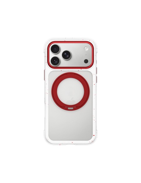 Funda iPhone 18/17 Pro Soporte MagSafe AreoArmor Blanco/Rojo | WiWU