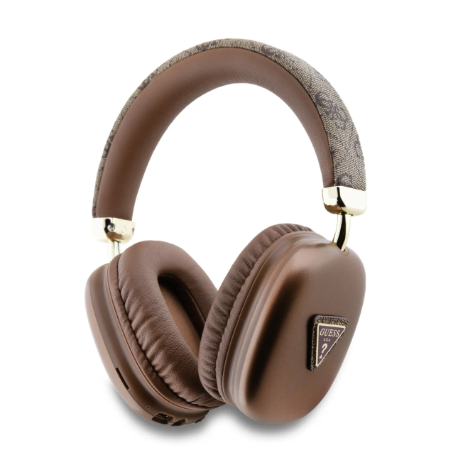 Cascos Bluetooth GUESS ENC y logotipo triangular (Marrón)