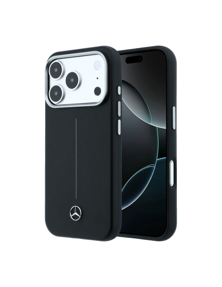 Funda Mercedes-Benz para iPhone 18 Pro Max/17 Pro Max con MagSafe, efecto cuero (Negro)