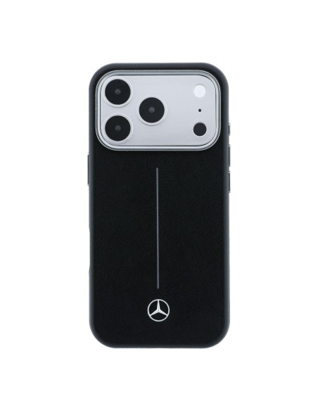 Funda Mercedes-Benz para iPhone 18 Pro Max/17 Pro Max con MagSafe, efecto cuero (Negro)