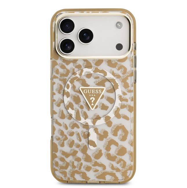 Funda GUESS para iPhone 18 Pro Max/17 Pro Max con MagSafe y estampado de leopardo (Camel)