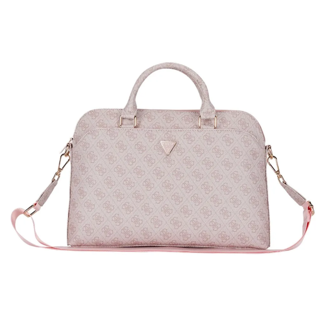 Maletín GUESS con logotipo triangular (Rosa)