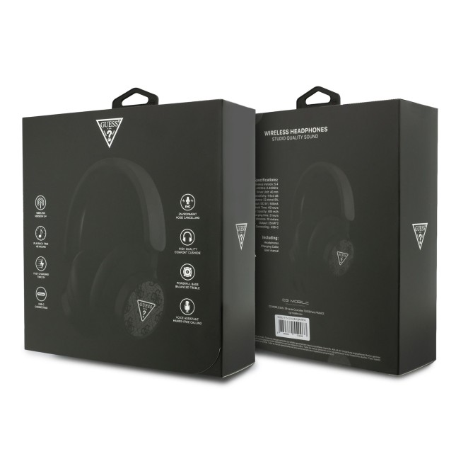 Cascos Bluetooth GUESS con logotipo triangular (Negro)