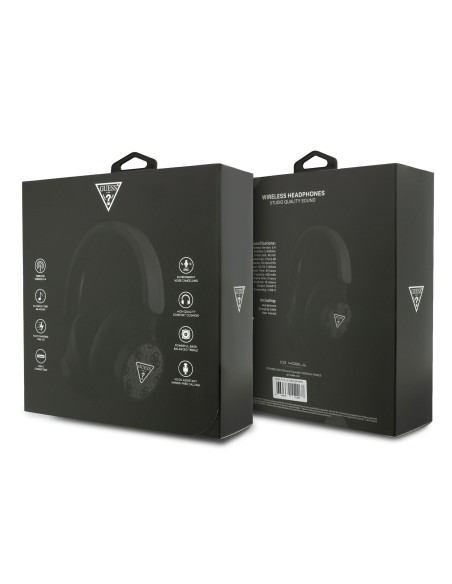 Cascos Bluetooth GUESS con logotipo triangular (Negro)