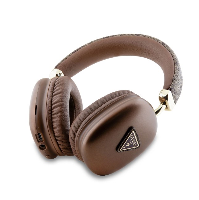Cascos Bluetooth GUESS ENC y logotipo triangular (Marrón)