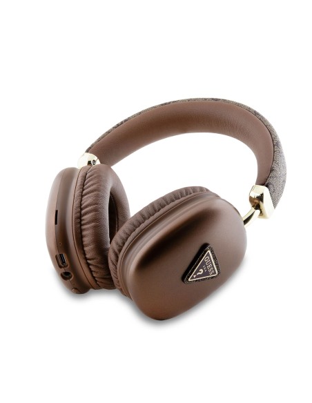 Cascos Bluetooth GUESS ENC y logotipo triangular (Marrón)