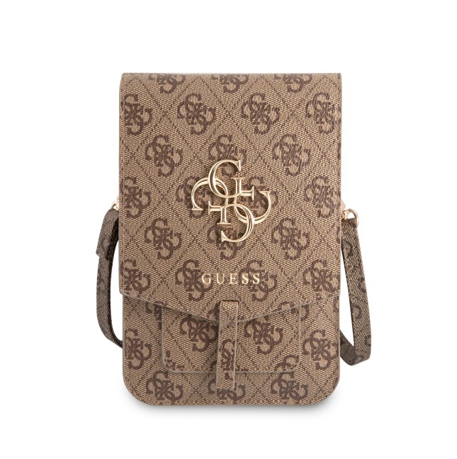 GUESS – Brown Universal Phone Pouch with 4G Logo and Strap