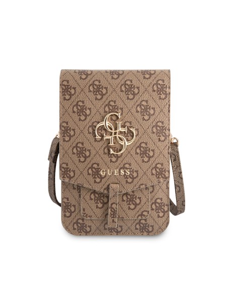 GUESS – Brown Universal Phone Pouch with 4G Logo and Strap