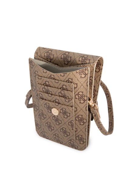 GUESS – Brown Universal Phone Pouch with 4G Logo and Strap